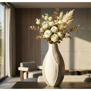 Vaso "Ho Chi Minh" de Mauro Ferretti 29,5x13,5x50 cm Blanco calcáreo