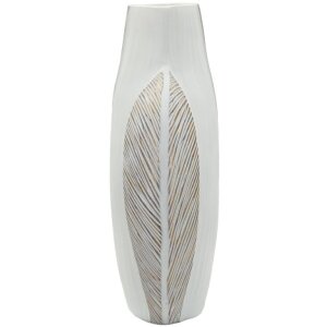 Vaso "Ho Chi Minh" de Mauro Ferretti 35x13,5x37,5 cm Blanco calibrado