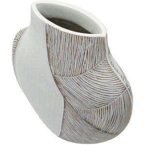 Vaso "Ho Chi Minh" de Mauro Ferretti 35x13,5x37,5 cm Blanco calibrado