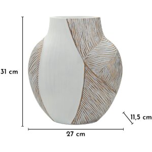 Vaso "Ho Chi Minh" de Mauro Ferretti 27x11,5x31 cm Blanco calcinado