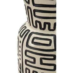 Vaso "Nairobi" de Mauro Ferretti Ø16x86 cm Blanco/Negro