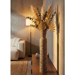 Vaso "Nairobi" de Mauro Ferretti Ø16x86 cm Blanco/Negro