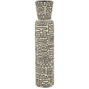 Vaso "Nairobi" Mauro Ferretti Ø15,5x65 cm Blanco/Negro