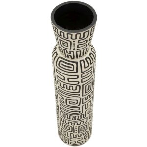 Vaso "Nairobi" Mauro Ferretti Ø15,5x65 cm Blanco/Negro