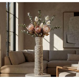 Vaso "Nairobi" Mauro Ferretti Ø15,5x65 cm Blanco/Negro