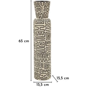 Vaso "Nairobi" Mauro Ferretti Ø15,5x65 cm Blanco/Negro