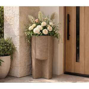 Soporte para macetas al aire libre "Moai" Ø39x80,5 cm Marrón