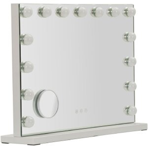 Espejo de mesa HOLLYWOOD LED 55x14x43 cm Blanco Mauro...