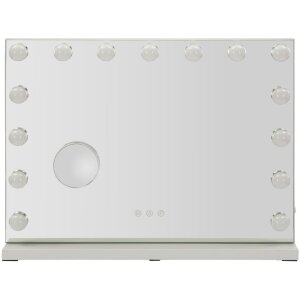 Espejo de mesa HOLLYWOOD LED 55x14x43 cm Blanco Mauro...