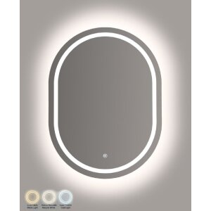 Espejo de pared LED SIMPLE Oval Mauro Ferretti 60x3,5x80 cm Plata