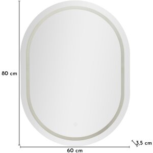 Espejo de pared LED SIMPLE Oval Mauro Ferretti 60x3,5x80 cm Plata