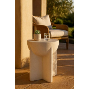 Mauro Ferretti Beistelltisch History Ø33,5x48,5 cm Creme