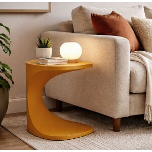 Tabla auxiliar Mauro Ferretti Ibiza Mostaza 42x42x52 cm