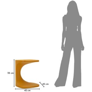 Tabla auxiliar Mauro Ferretti Ibiza Mostaza 42x42x52 cm