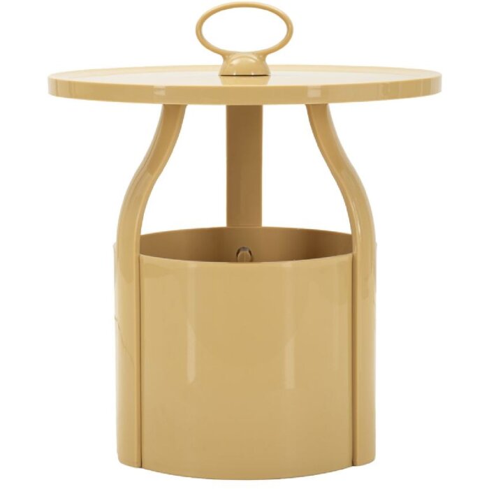 Mesa auxiliar Mauro Ferretti Iris Creme Ø44x43 cm Plástico