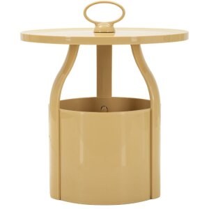 Mesa auxiliar Mauro Ferretti Iris Creme Ø44x43 cm Plástico