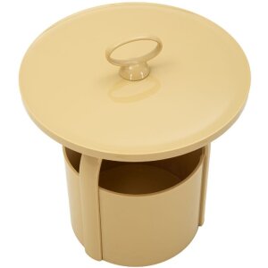 Mesa auxiliar Mauro Ferretti Iris Creme Ø44x43 cm Plástico