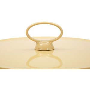 Mesa auxiliar Mauro Ferretti Iris Creme Ø44x43 cm Plástico