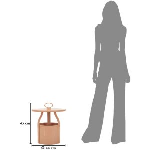 Escritorio auxiliar Mauro Ferretti Iris Rosa Ø44x43 cm Plástico