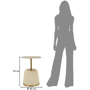 Mesa auxiliar Mauro Ferretti Egle Blanco/Gold Ø40x55 cm Metal PU