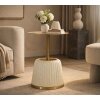 Mesa auxiliar Mauro Ferretti Egle Blanco/Gold Ø40x55 cm Metal PU