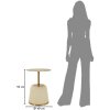 Mesa auxiliar Mauro Ferretti Egle Blanco/Gold Ø40x55 cm Metal PU