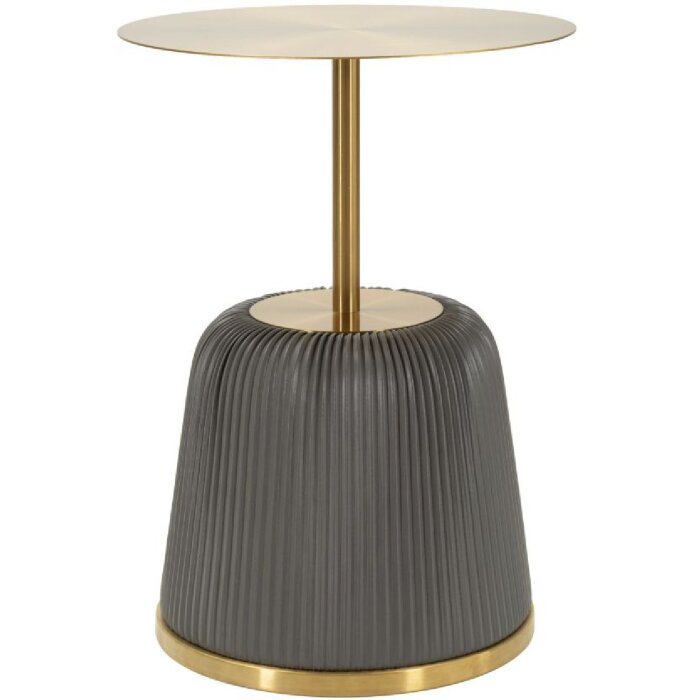 Mesa auxiliar Mauro Ferretti Egle Gris/Gold Ø40x55 cm Metal PU