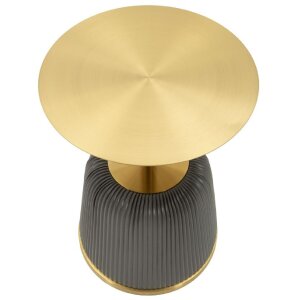 Mesa auxiliar Mauro Ferretti Egle Gris/Gold Ø40x55 cm Metal PU