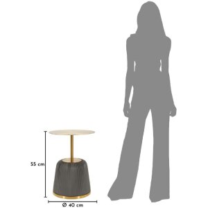 Mesa auxiliar Mauro Ferretti Egle Gris/Gold Ø40x55 cm Metal PU