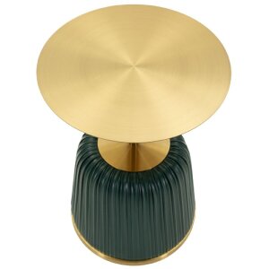Mesa auxiliar Mauro Ferretti Egle Verde/Gold Ø40x55 cm