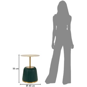 Mesa auxiliar Mauro Ferretti Egle Verde/Gold Ø40x55 cm