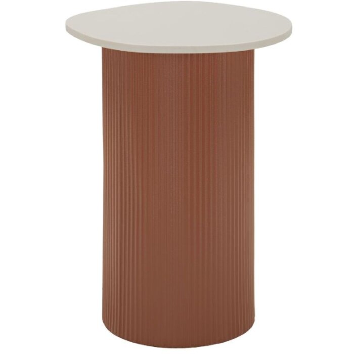 Mesa auxiliar Mauro Ferretti Frankfurt Mármol 35x37x53 cm Rojo Blanco