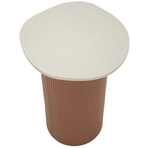 Mesa auxiliar Mauro Ferretti Frankfurt Mármol 35x37x53 cm Rojo Blanco