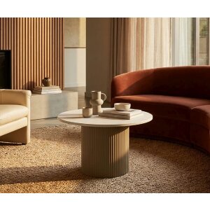 Mesa auxiliar Mauro Ferretti Frankfurt Mármol 46x48x39 cm Gris Blanco