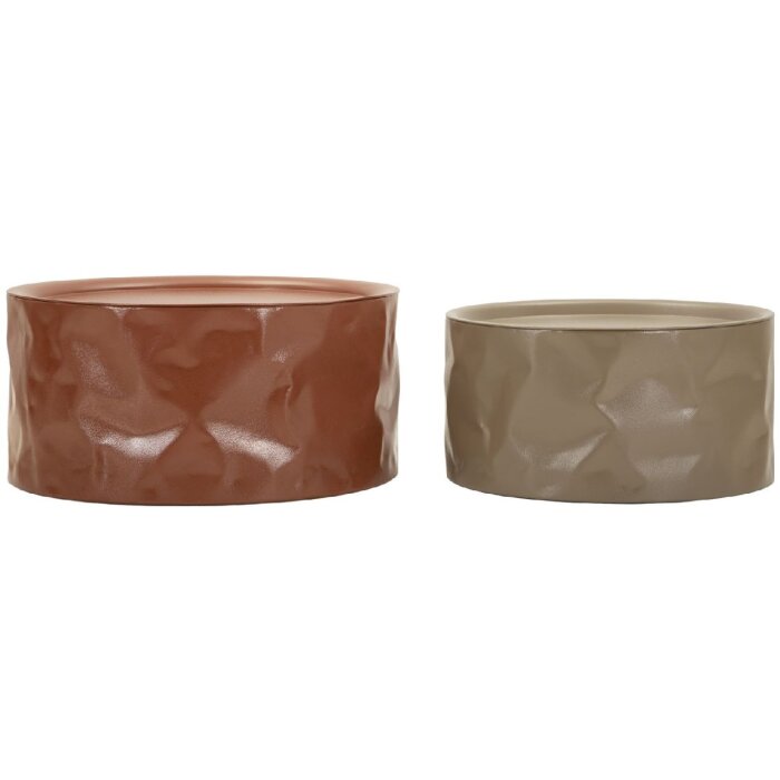 Set de mesas de salón Mauro Ferretti Norimberga 2 unidades Metal Rojo Blanco