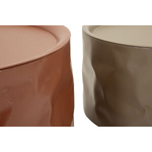 Set de mesas de salón Mauro Ferretti Norimberga 2 unidades Metal Rojo Blanco