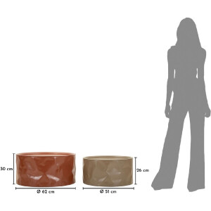 Set de mesas de salón Mauro Ferretti Norimberga 2 unidades Metal Rojo Blanco