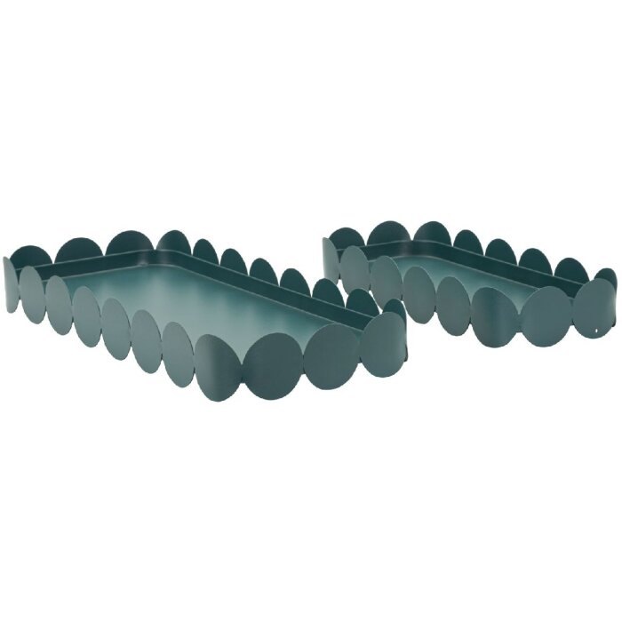 Set de dos bandejas Saturno Ottanio Mauro Ferretti rectangulares metal 40x16,5x4,5 cm y 29x12x4,5 cm