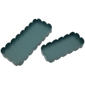 Set de dos bandejas Saturno Ottanio Mauro Ferretti rectangulares metal 40x16,5x4,5 cm y 29x12x4,5 cm