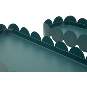 Set de dos bandejas Saturno Ottanio Mauro Ferretti rectangulares metal 40x16,5x4,5 cm y 29x12x4,5 cm