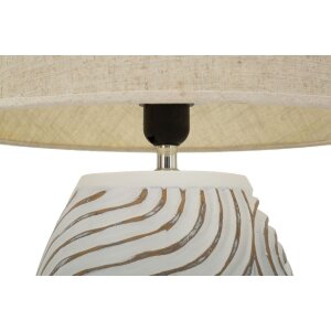 Lámpara de mesa Mauro Ferretti Oblix Ø35x55 cm Poliresina Hierro Tela