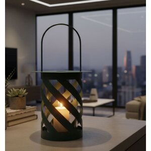 Lámpara Saturno Ottanio Twist de Mauro Ferretti Ø23x43 cm Metall Glas