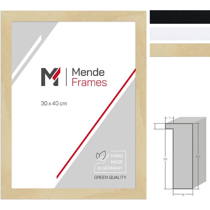 Marco de fotos de madera MendeFrames H980 con 55 mm de profundidad de inserción