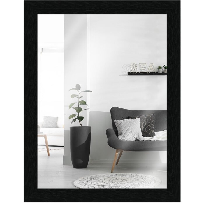 Espejo de pared MendeFrames H970 negro con textura 42x59,4 cm