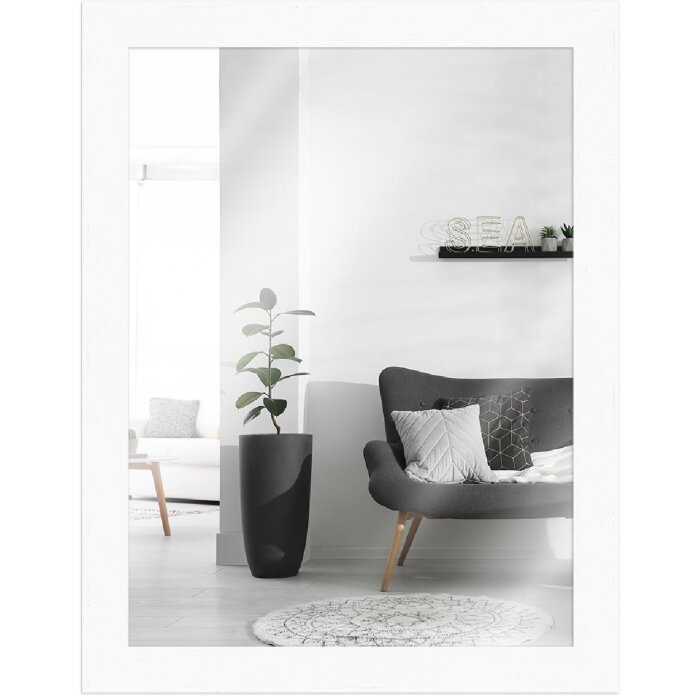 Espejo de pared MendeFrames H970 blanco con vetas 50x65 cm