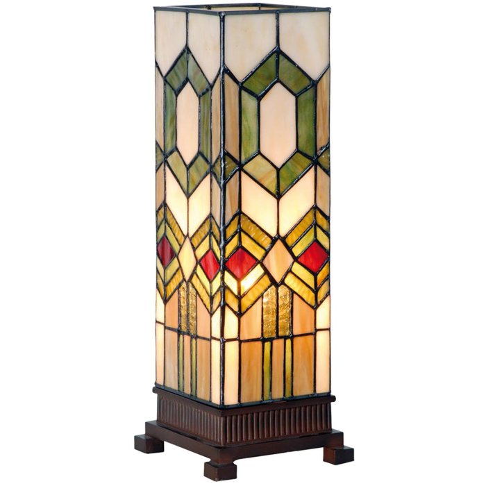 Columna luminosa Tiffany figuras geométricas 12,5x35 cm