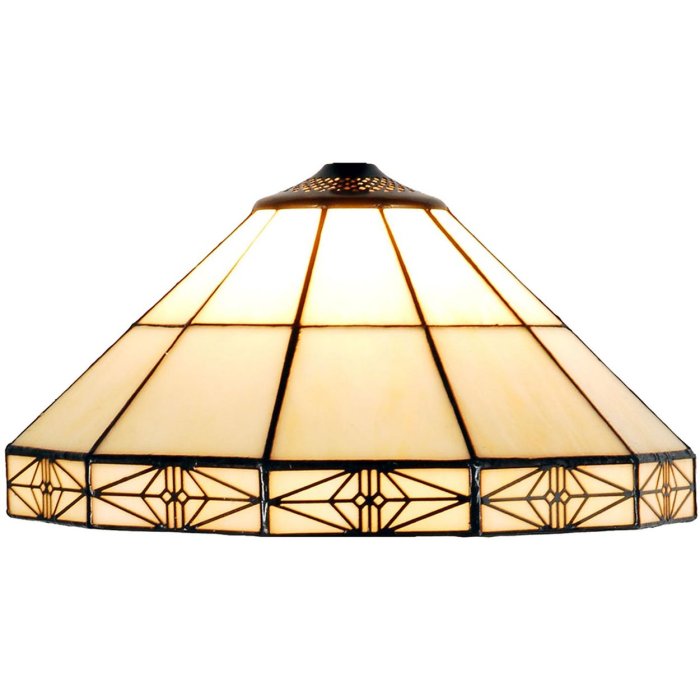 LumiLamp 5LL-3087 Pantalla Tiffany Ø 32x16 cm Triángulo de cristal beige