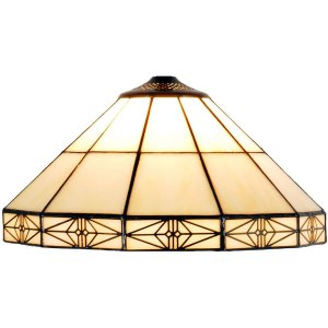 LumiLamp 5LL-3087 Pantalla Tiffany Ø 32x16 cm Triángulo de cristal beige