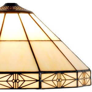 LumiLamp 5LL-3087 Pantalla Tiffany Ø 32x16 cm Triángulo de cristal beige