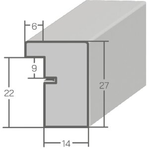Espejo de pared MendeFrames H960 gris 60x60 cm perfil de madera
